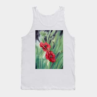 Watercolor summer poppies Tank Top